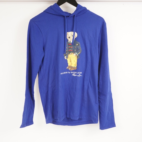 Polo Ralph Lauren Other - NWT Polo Ralph Lauren Blue Polo Bear in Jacket Light Hoodie XS